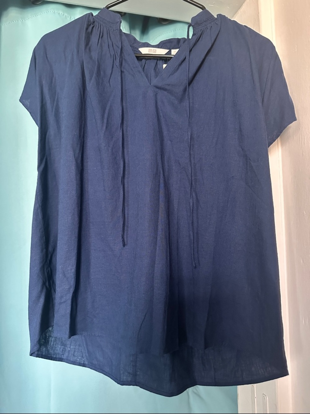 Uniqlo Navy Blue Short Sleeve Blouse